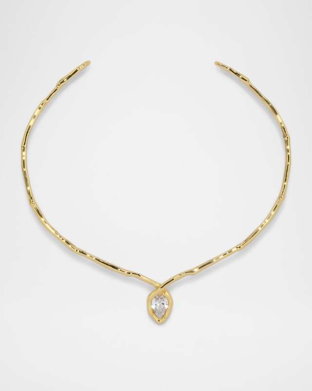 Asterales Gold Flat CZ Collar